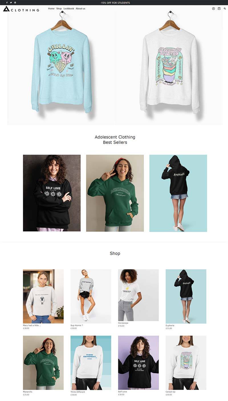 Adolescent Clothing 英国休闲卫衣品牌购物网站