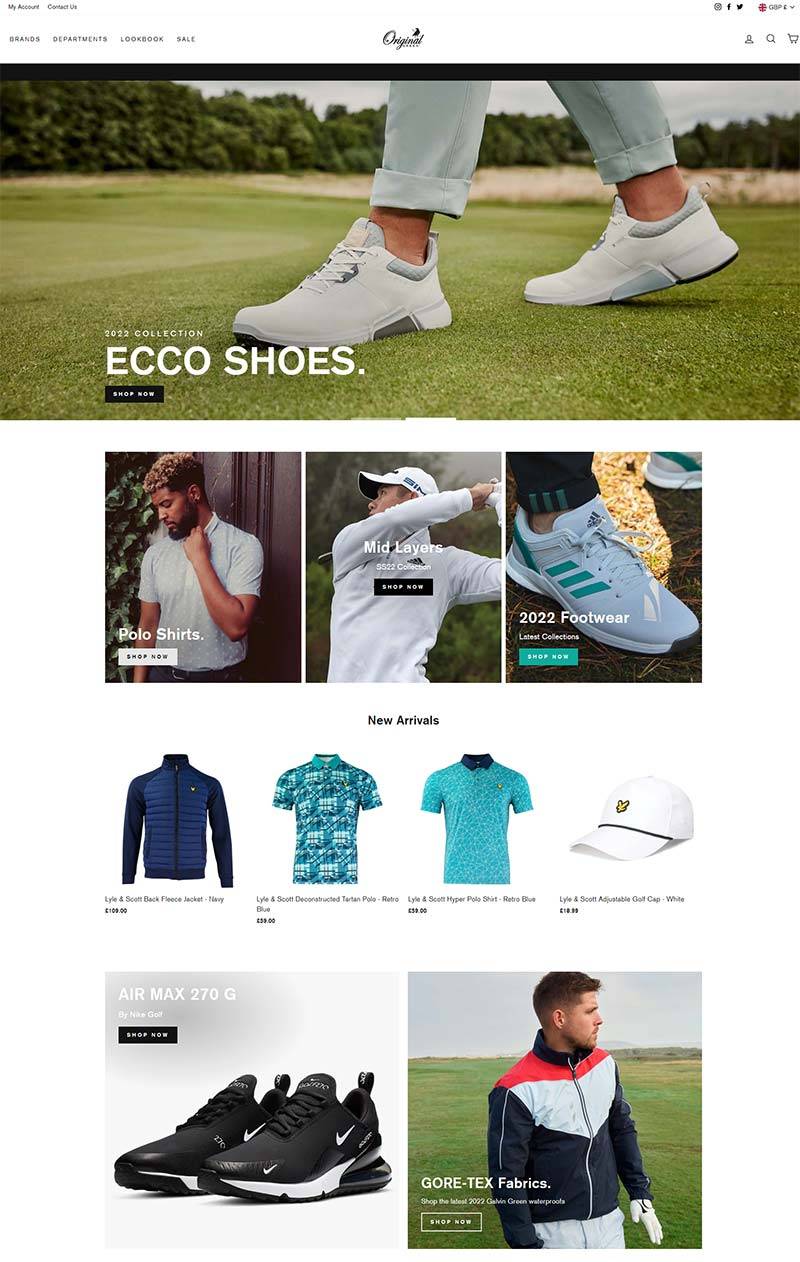 Original Green 英国男士高尔夫服装购物网站