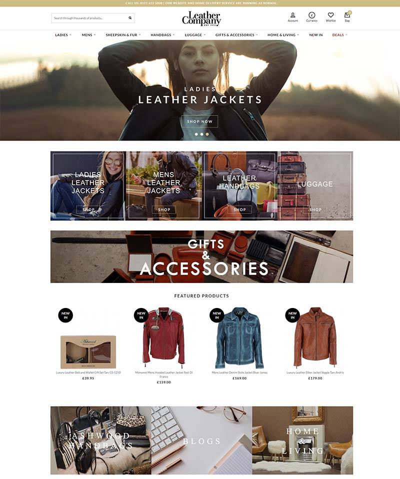 Leather Company 英国皮革时装品牌购物网站
