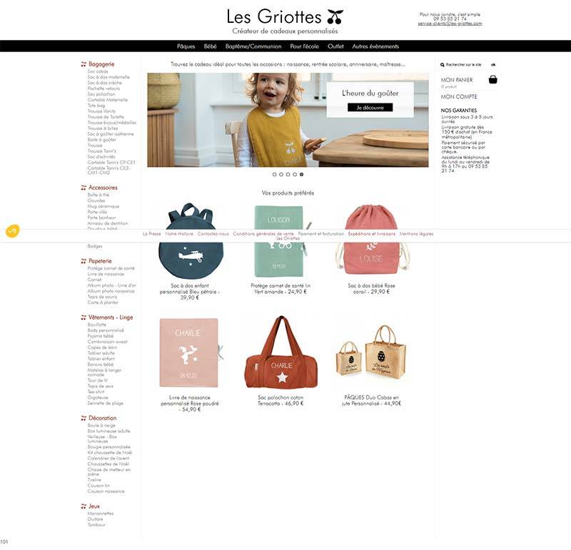 Les Griottes 法国个性化定制礼品购物网站