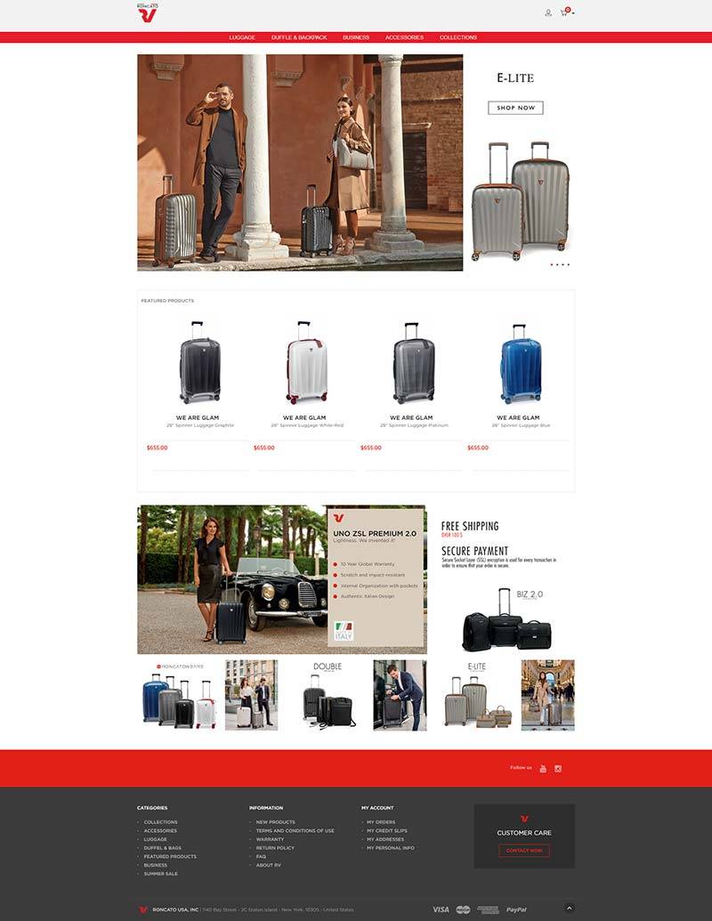 Roncato 美国旅行箱包品牌购物网站