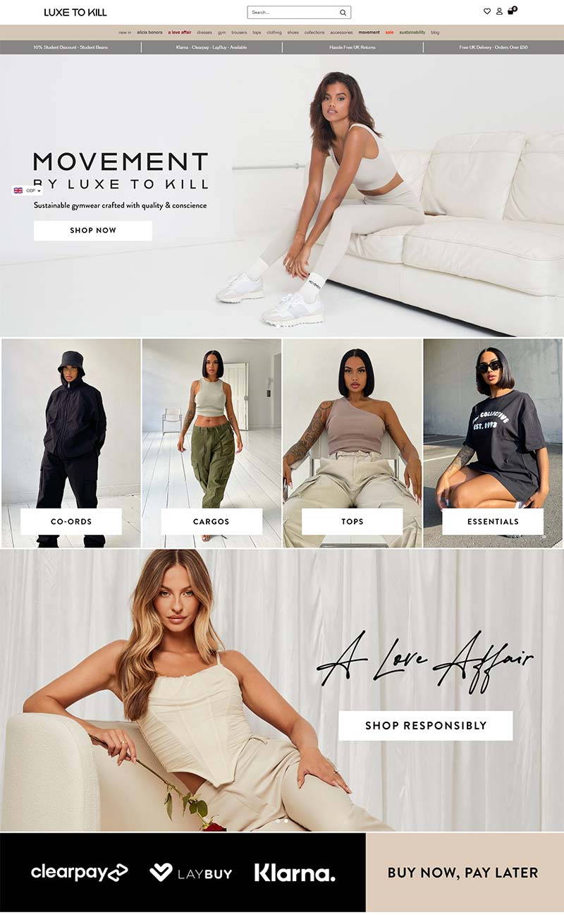 Luxe To Kill 英国女装品牌购物网站