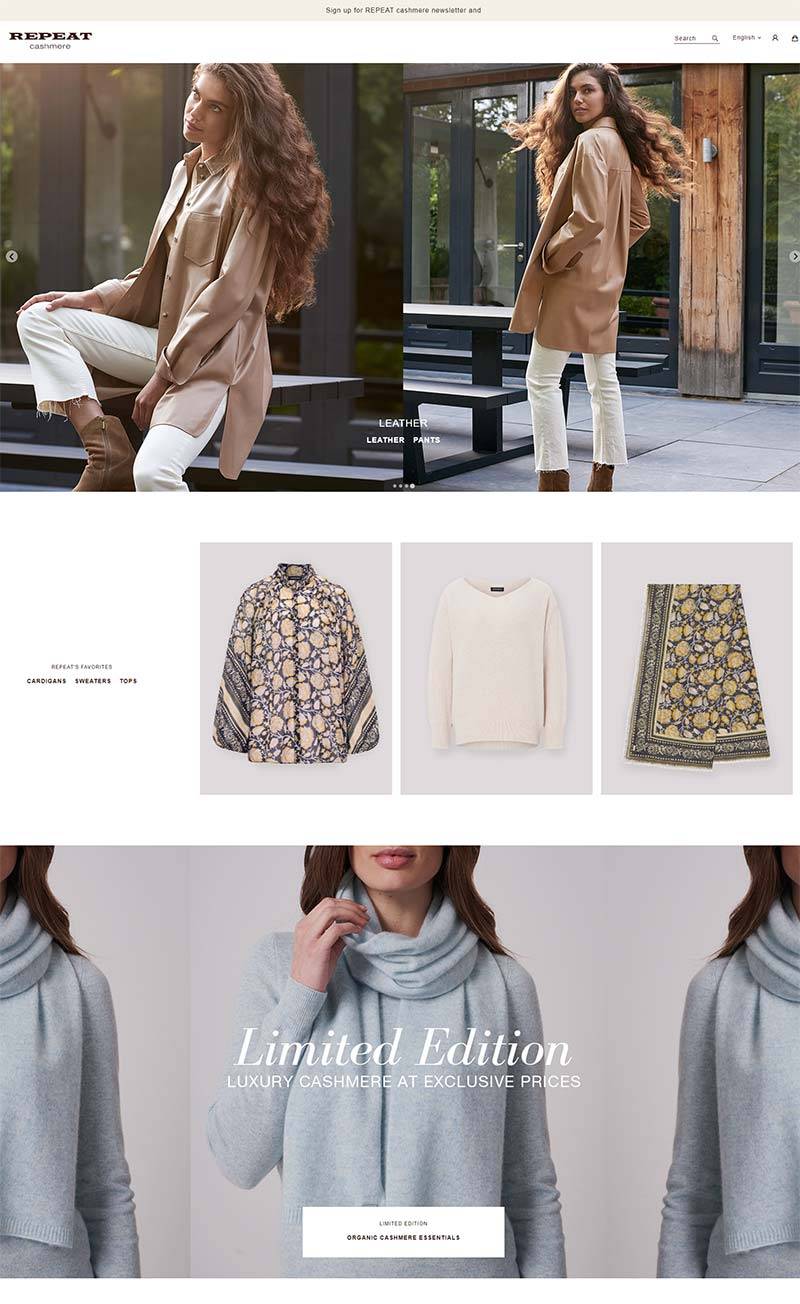 REPEAT cashmere 荷兰羊绒服饰品牌购物网站