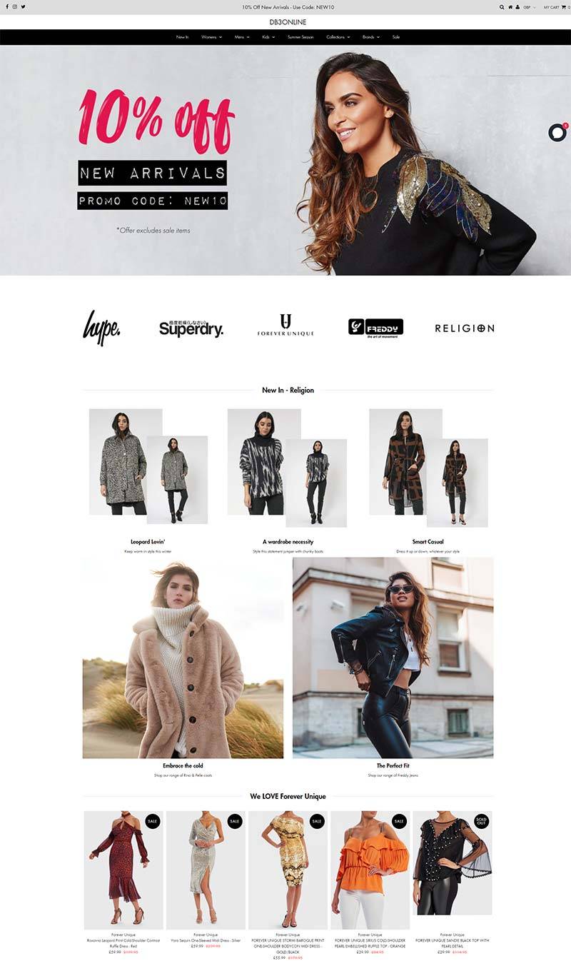  DB3 Online 英国设计师女装配饰购物网站
