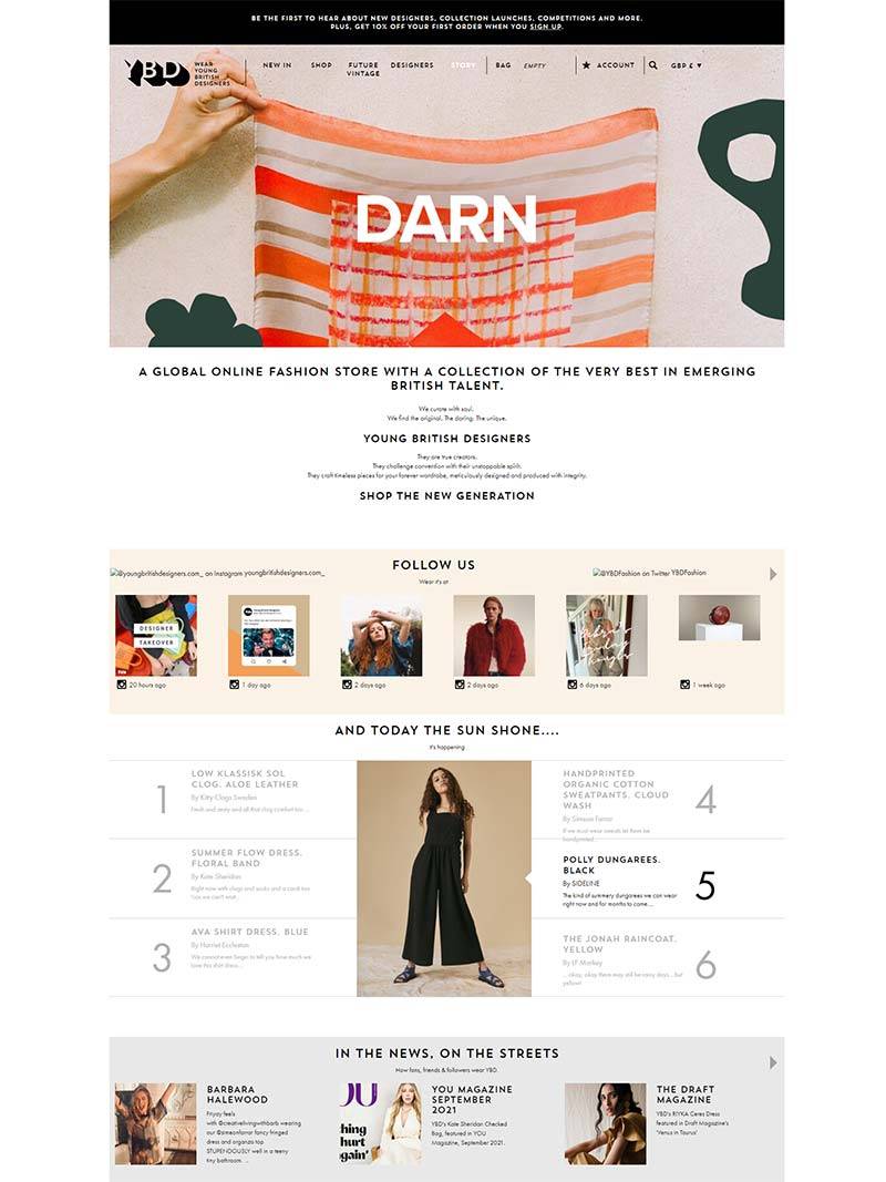 YBD 英国设计师时装品牌购物网站