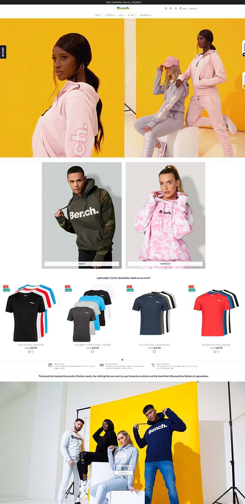 Bench 英国亚文化青年服饰品牌购物网站