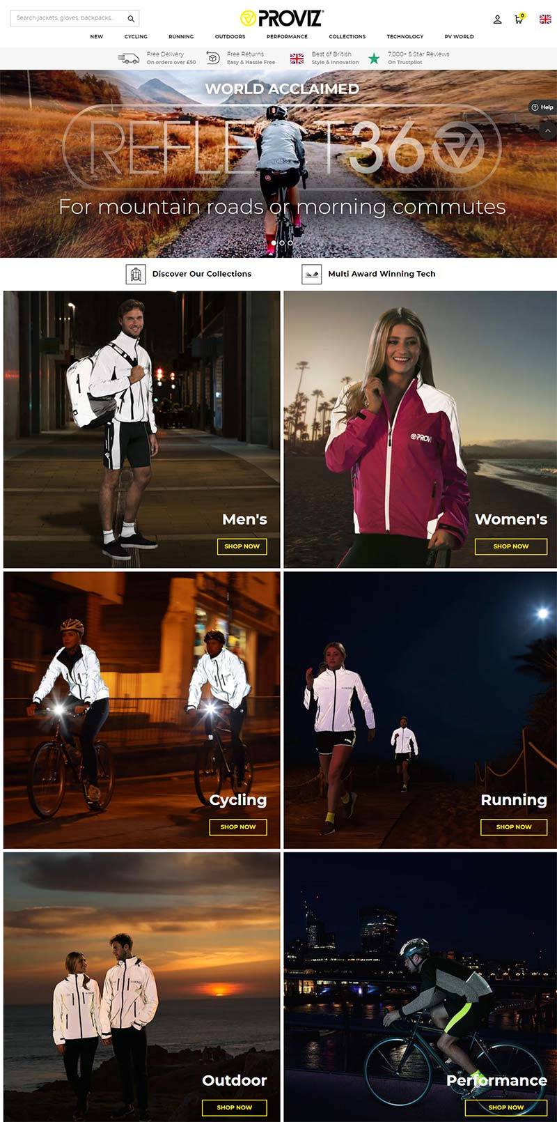 Proviz 英国户外运动服饰品牌购物网站