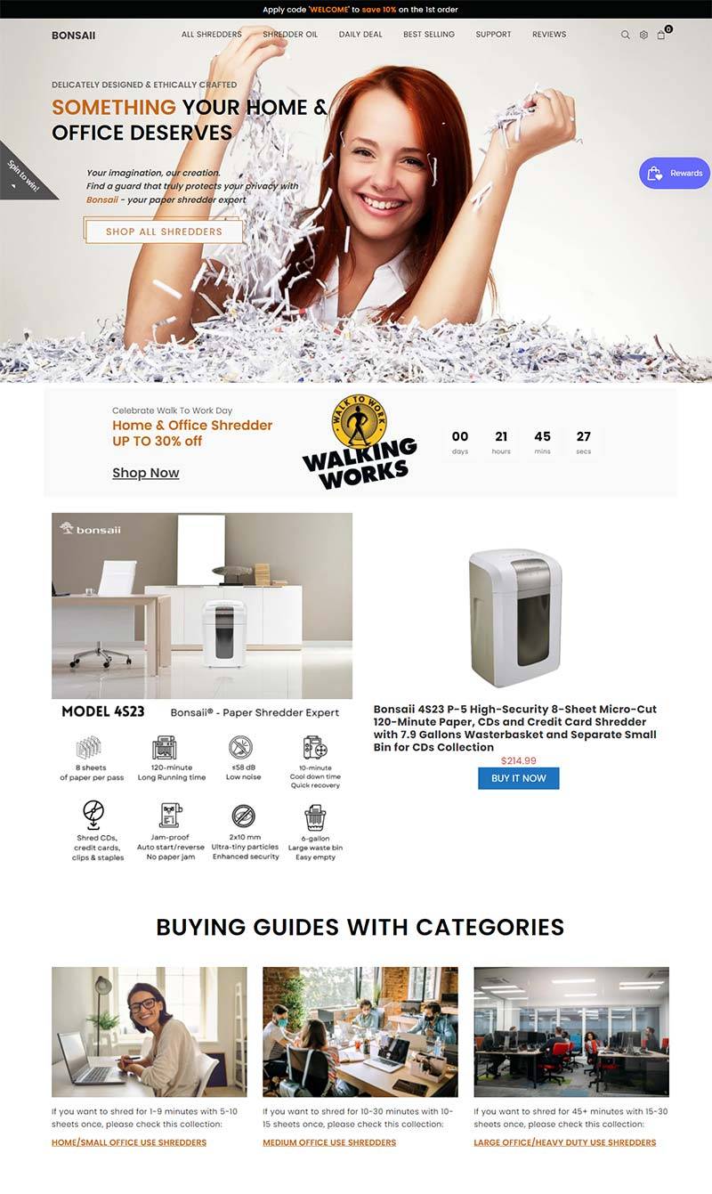 Bonsaii 美国专业碎纸机品牌购物网站
