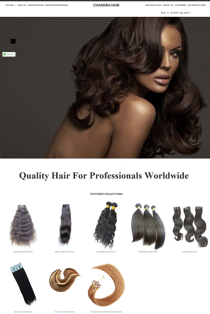 Chandra Hair 印度专业假发产品购物网站