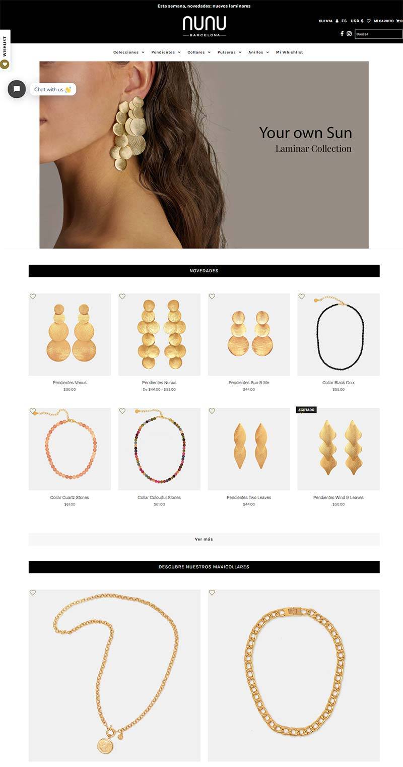 Nunu barcelona 西班牙时尚珠宝饰品购物网站