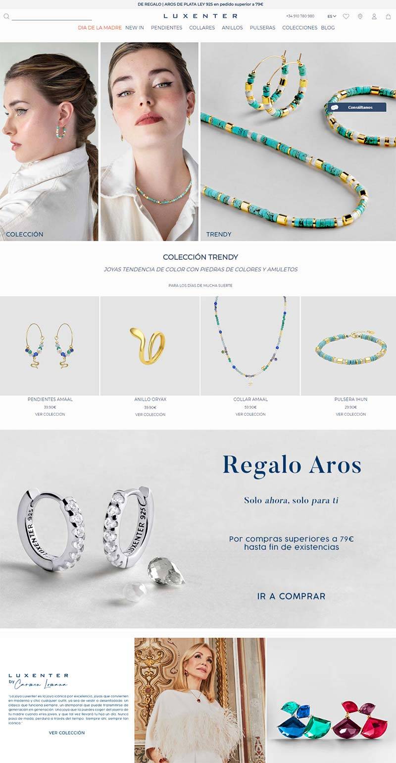 Luxenter 西班牙时尚女性珠宝品牌购物网站