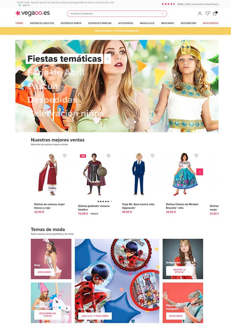 Vegaoo.es 西班牙化妆派对服饰购物网站