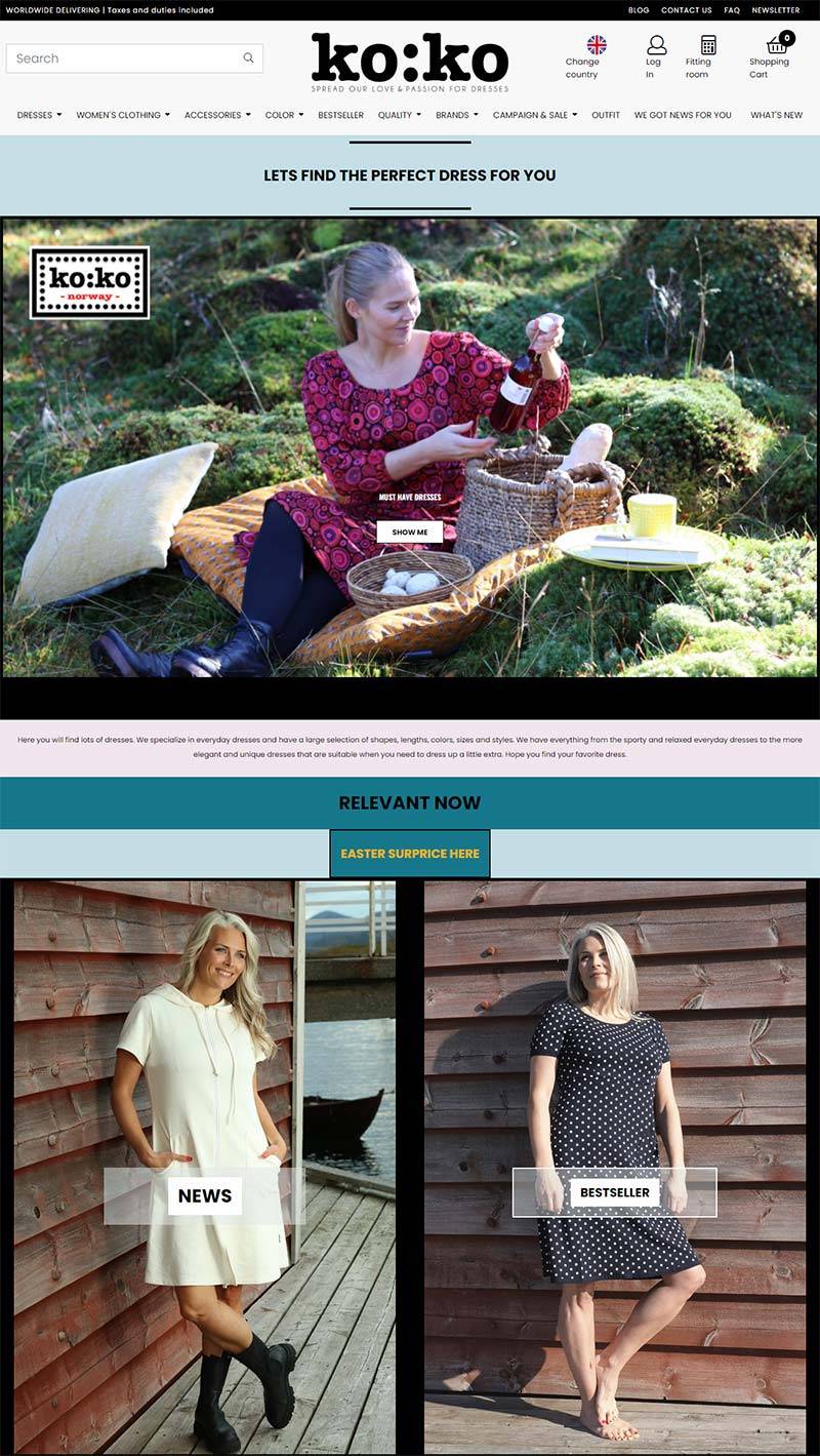 Koko norway 丹麦女性连衣裙购物网站
