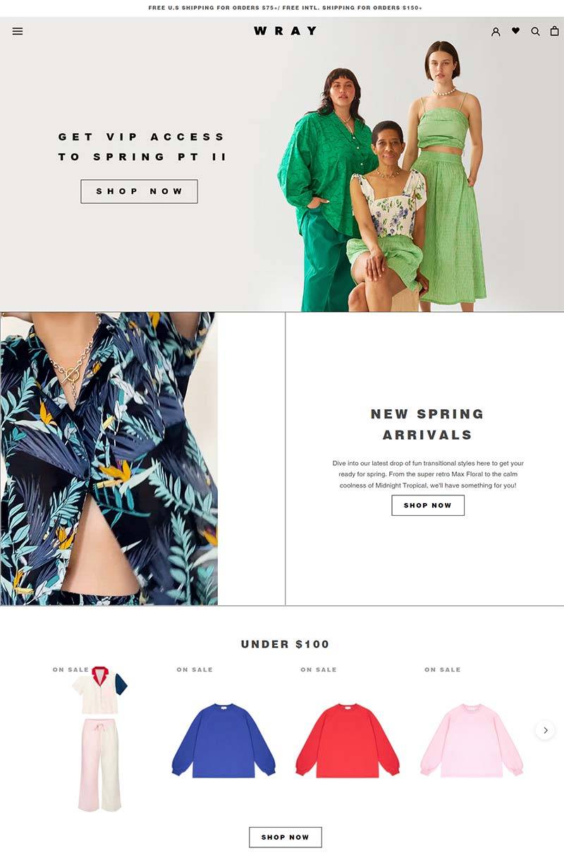WRAY 美国设计师女装品牌购物网站
