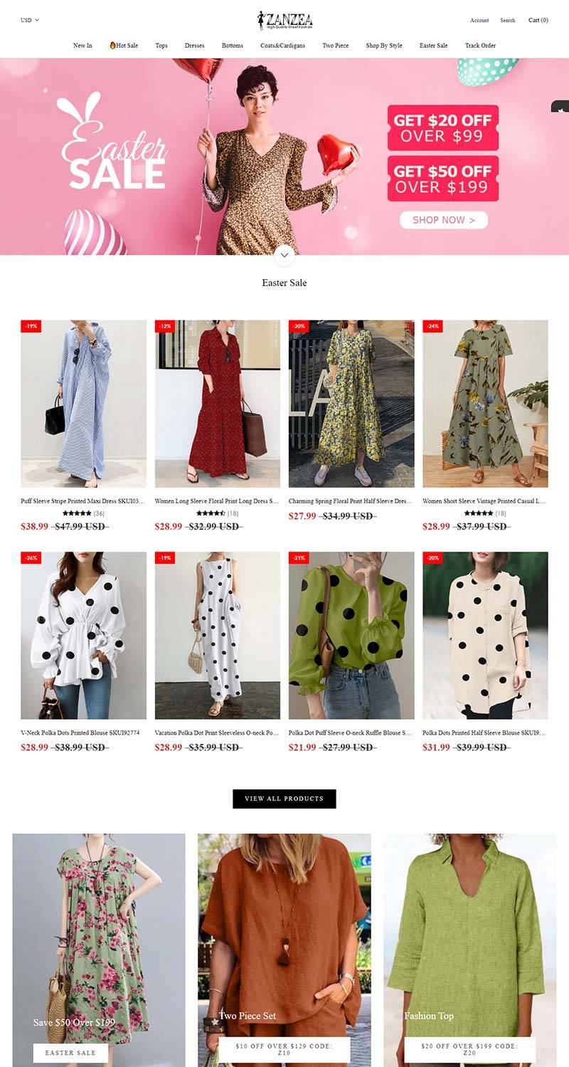 ZANZEA 香港时尚生活女装购物网站