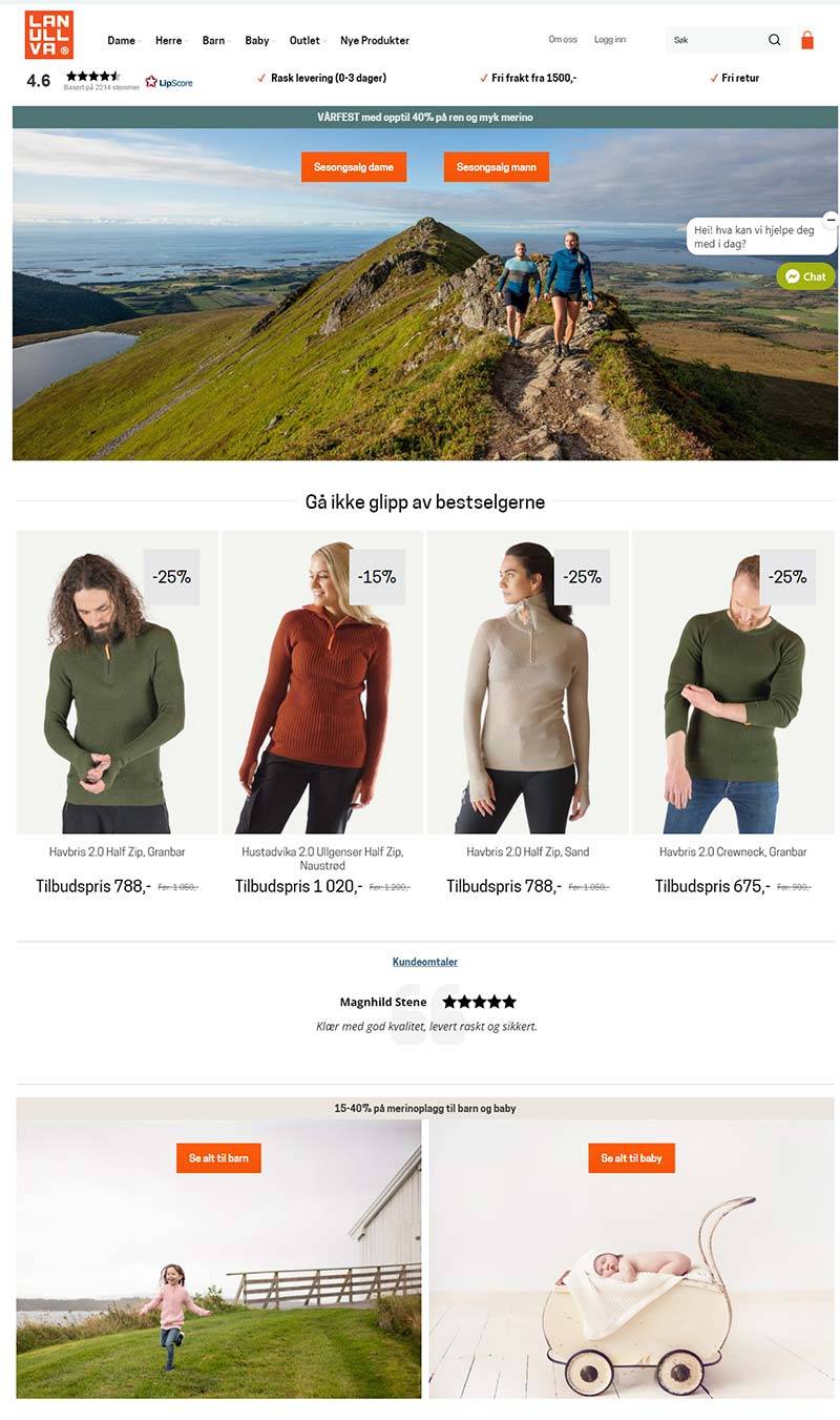 Lanullva 挪威羊毛服饰品牌购物网站