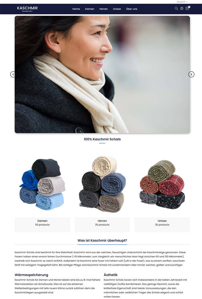 Kaschmir Produkte 德国羊绒围巾品牌购物网站