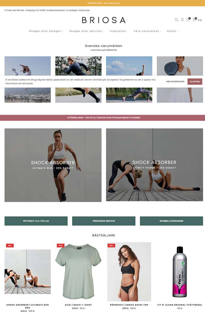 Briosa 瑞典运动女装服饰品牌购物网站