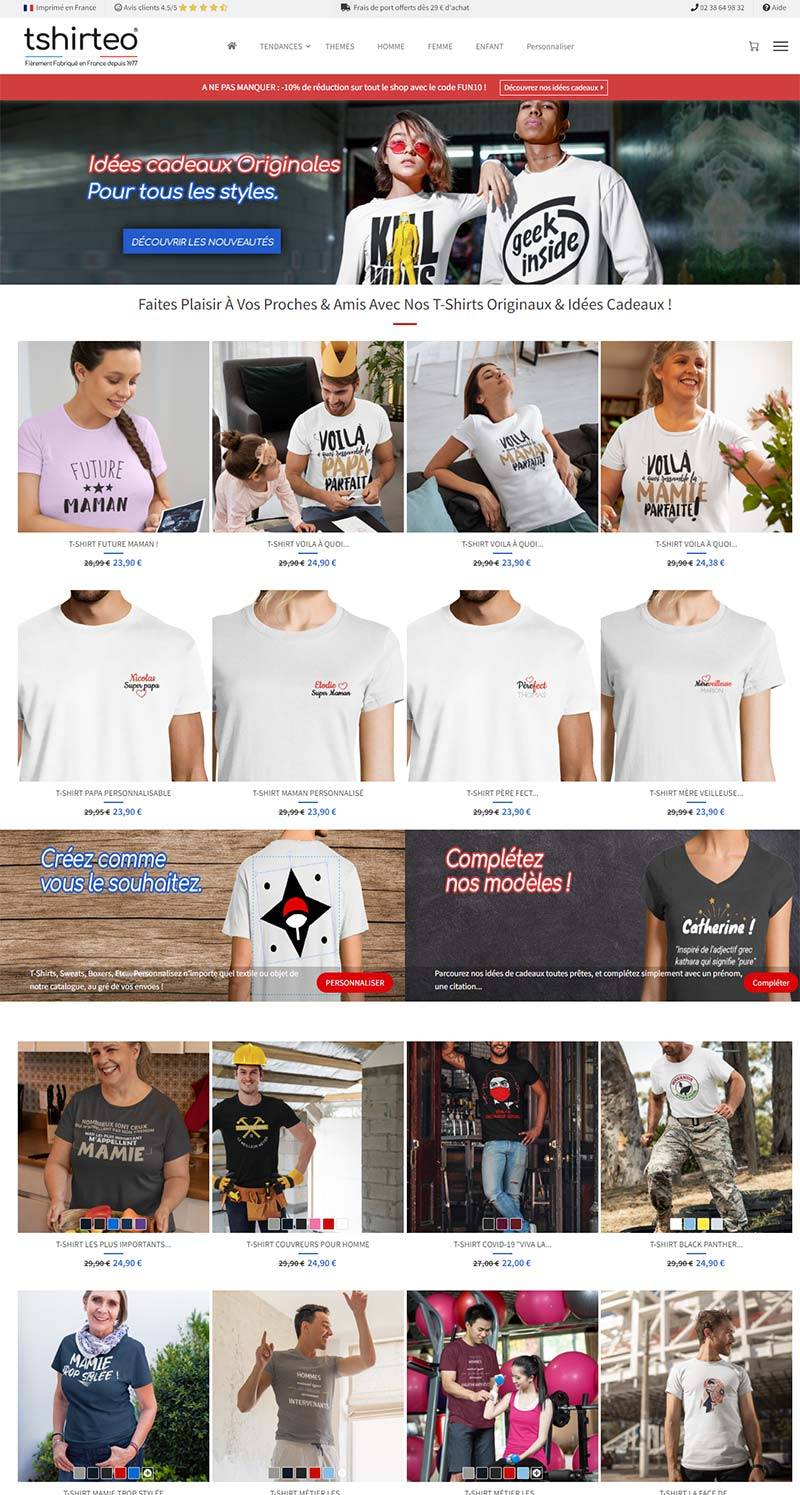 Tshirteo 法国T恤服饰购物网站