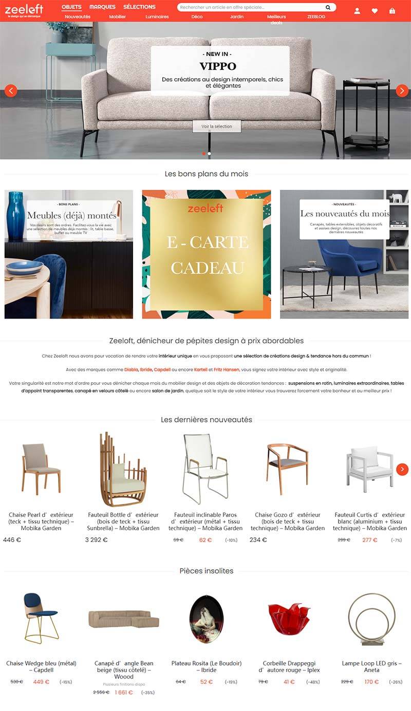 Zeeloft 法国设计师家居产品购物网站