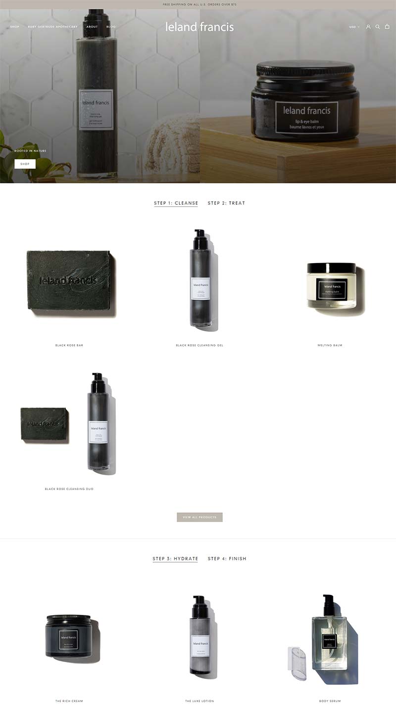 Leland Francis 美国纯素护肤品购物网站