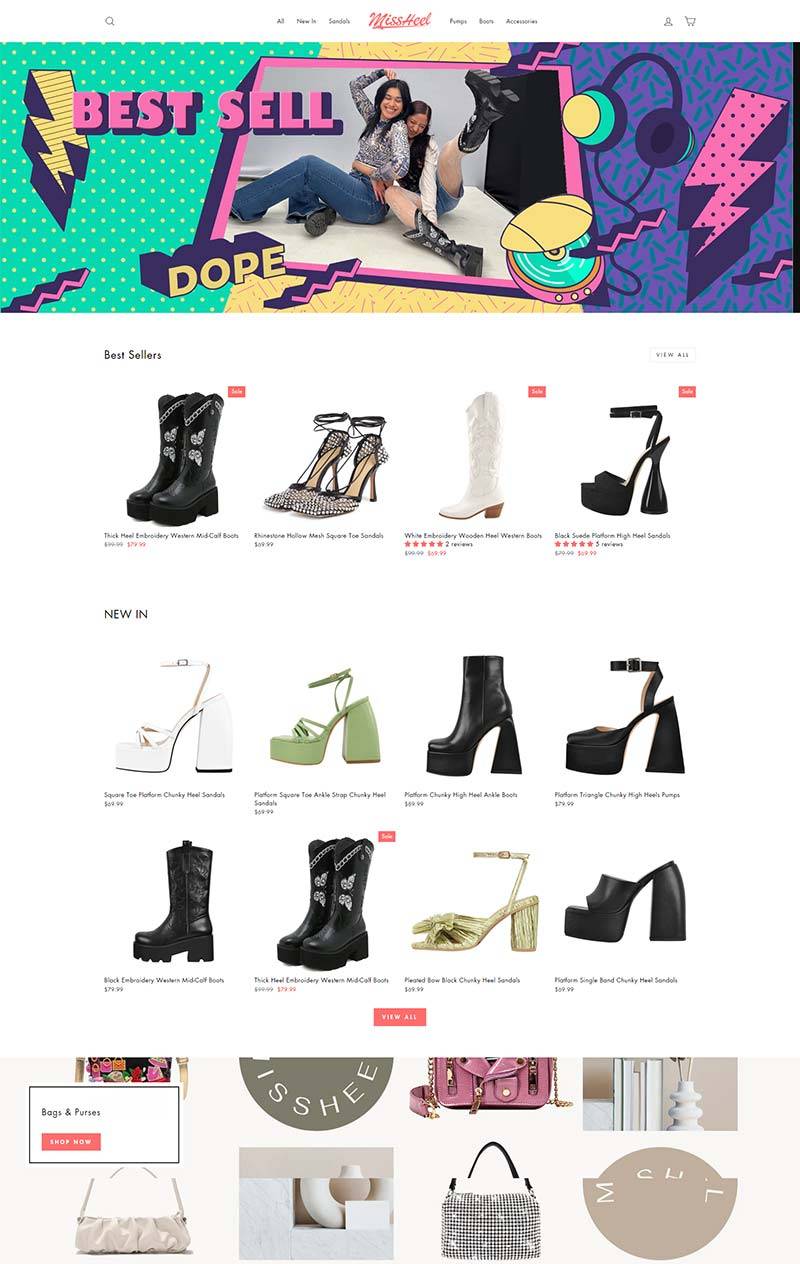 Missheel 美国时尚女鞋品牌购物网站