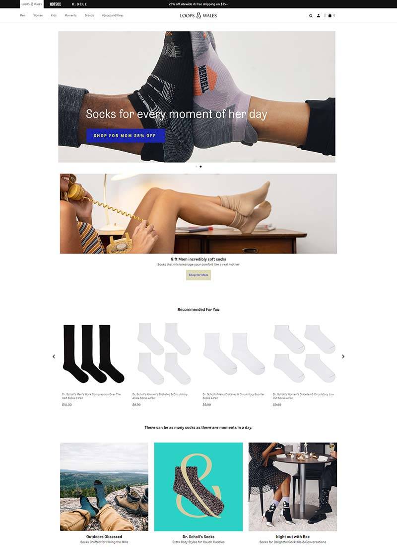 Loops & Wales 美国时尚袜子品牌购物网站