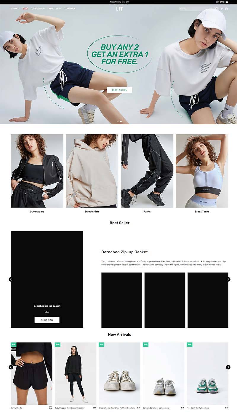 LIT Active 美国时尚运动女装品牌购物网站