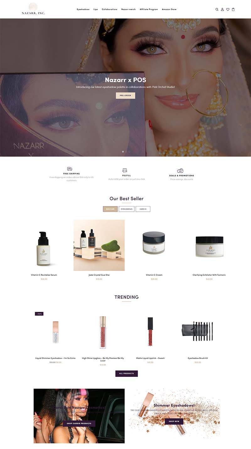 Nazarr Inc 美国美容护肤产品购物网站