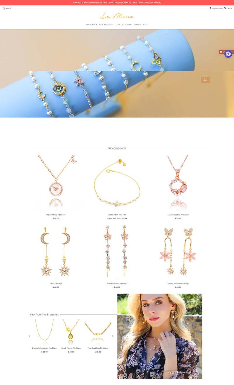 LA MENO 美国小众手工珠宝品牌购物网站