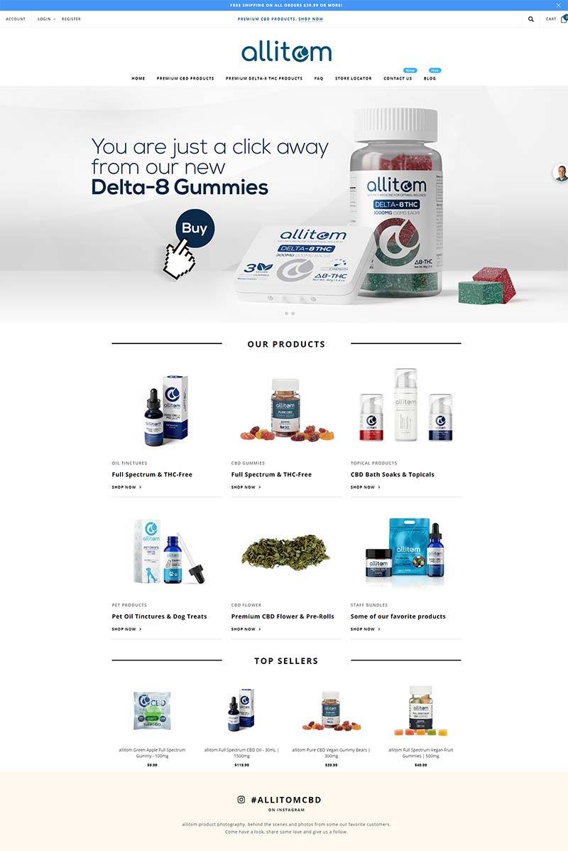Allitom 美国CBD保健产品购物网站