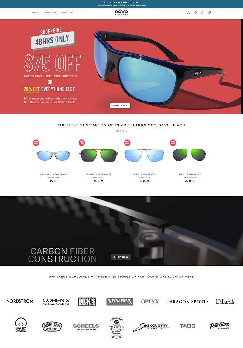Revo 美国光学眼镜品牌购物网站