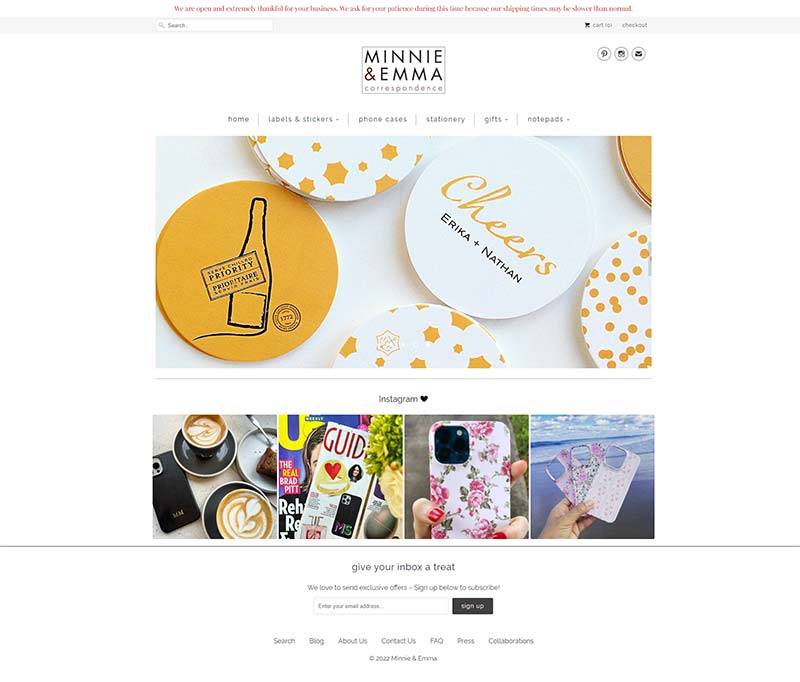 Minnie & Emma 美国创意设计印刷品购物网站