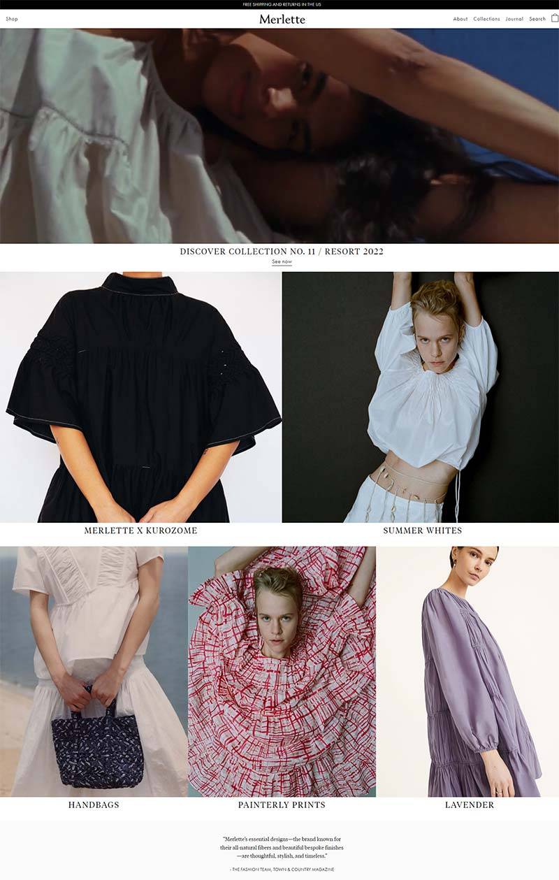 Merlette NYC 美国轻奢女装品牌购物网站