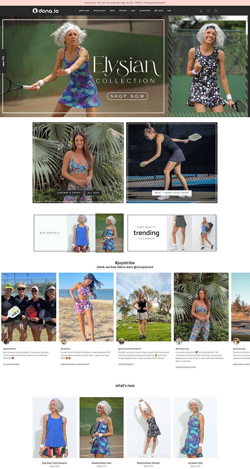 Dona Jo 美国运动女装品牌购物网站