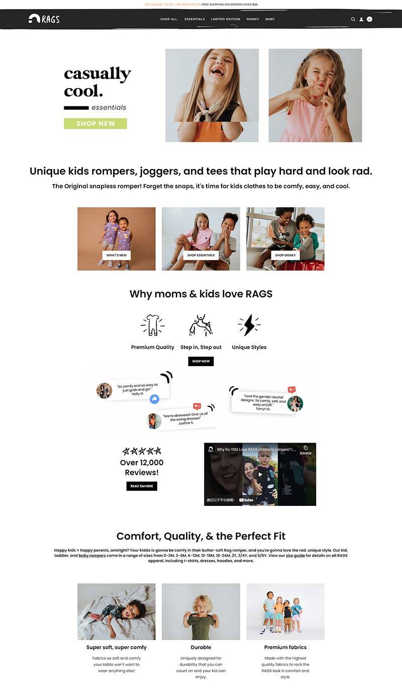 Rags 美国儿童连体衣品牌购物网站