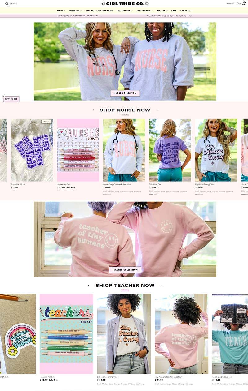 Girl Tribe Co 美国创意休闲女装购物网站