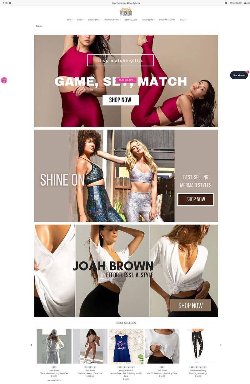 SimplyWORKOUT 美国女性健身服饰品牌购物网站
