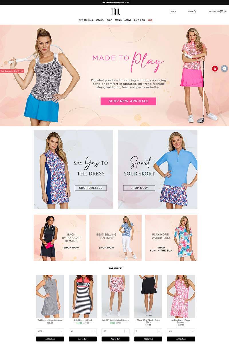 Tail Activewear 美国女性运动服品牌购物网站