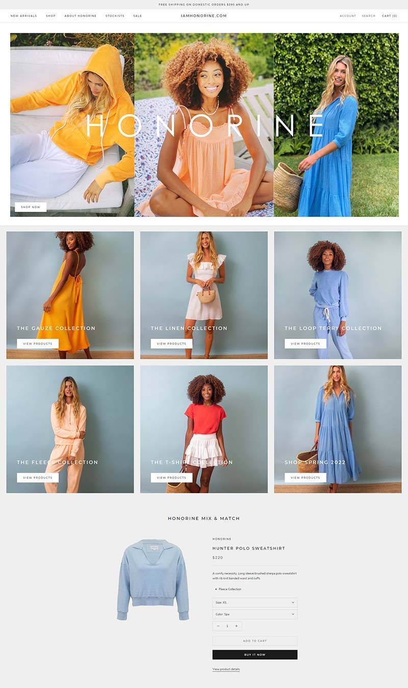 HONORINE 美国休闲女装品牌购物网站