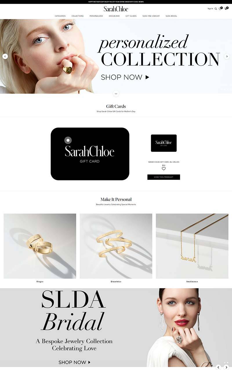 Sarah Chloe 美国设计师珠宝饰品购物网站