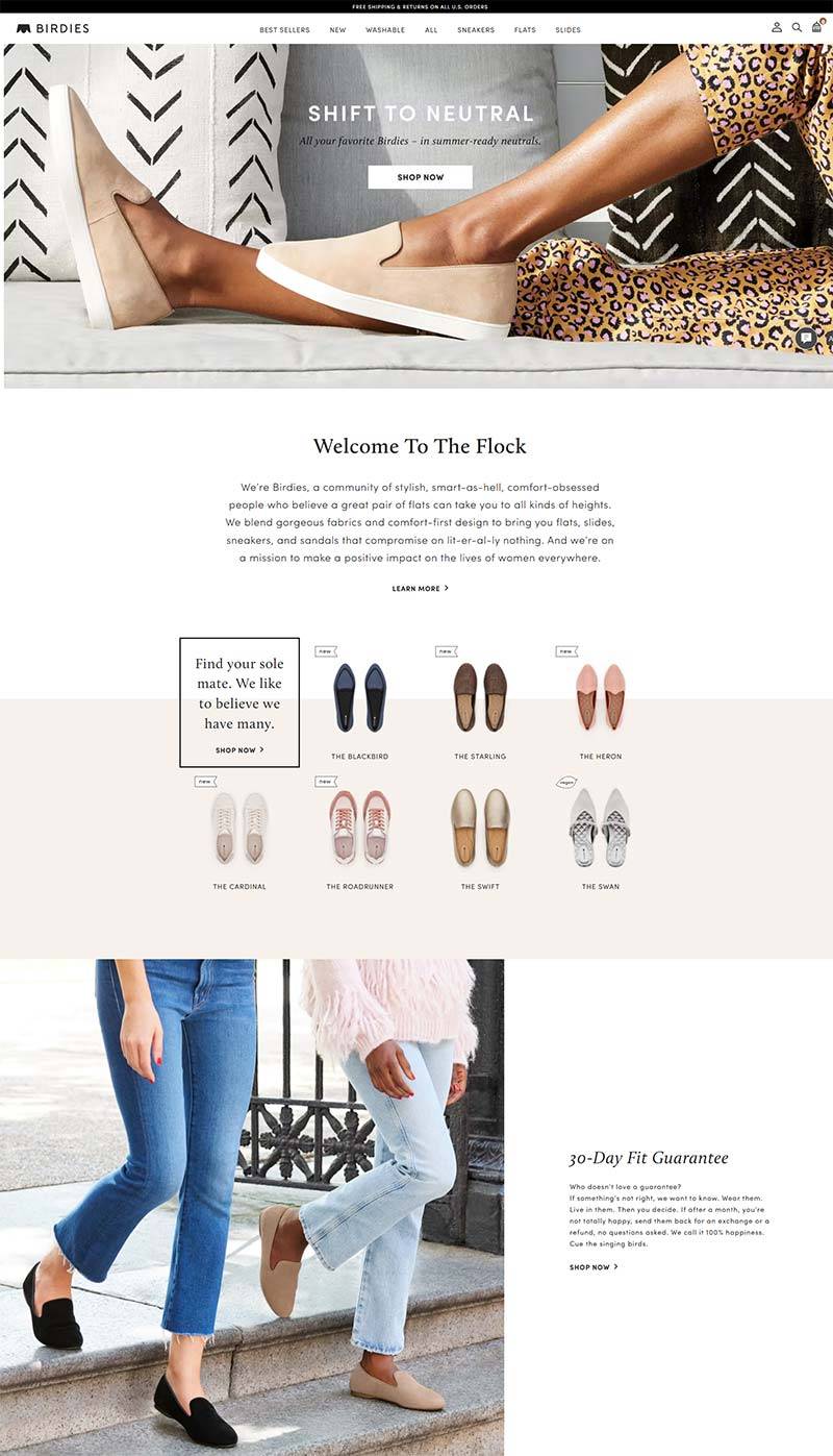 Birdies 美国时尚女鞋品牌购物网站