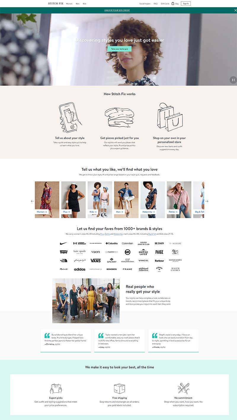 Stitch Fix 美国个人风格定制服饰购物网站