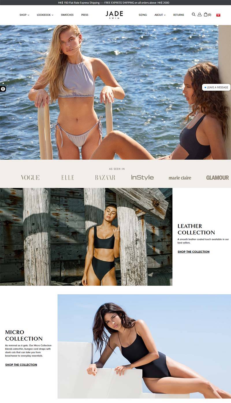 JADE Swim 美国奢华泳装成衣品牌购物网站