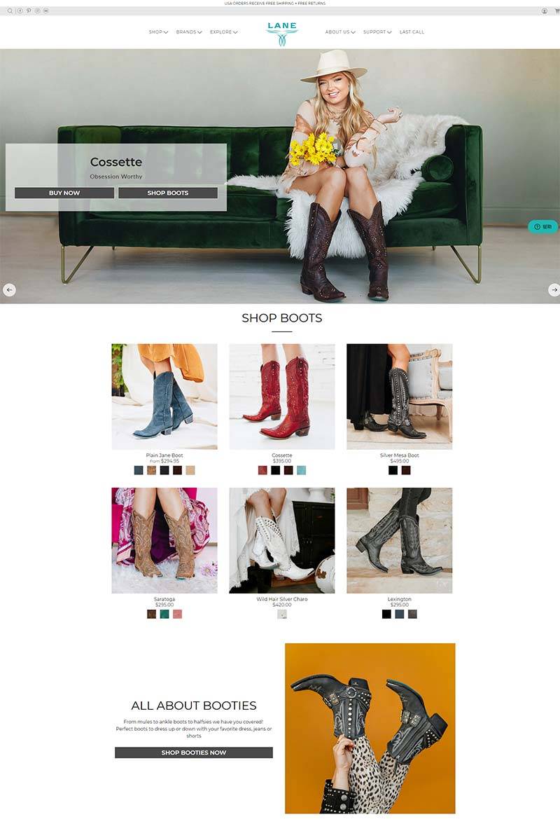 Lane Boots 美国手工女靴品牌购物网站