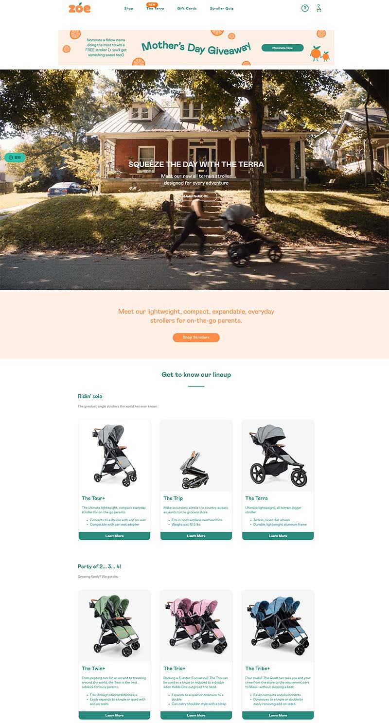 Zoe Baby 美国专业婴儿车品牌购物网站
