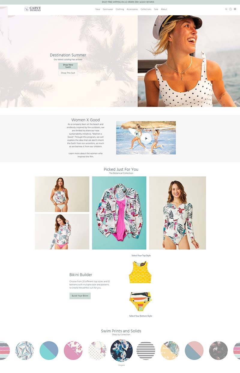 Carve Designs 美国海滩冲浪女装品牌购物网站