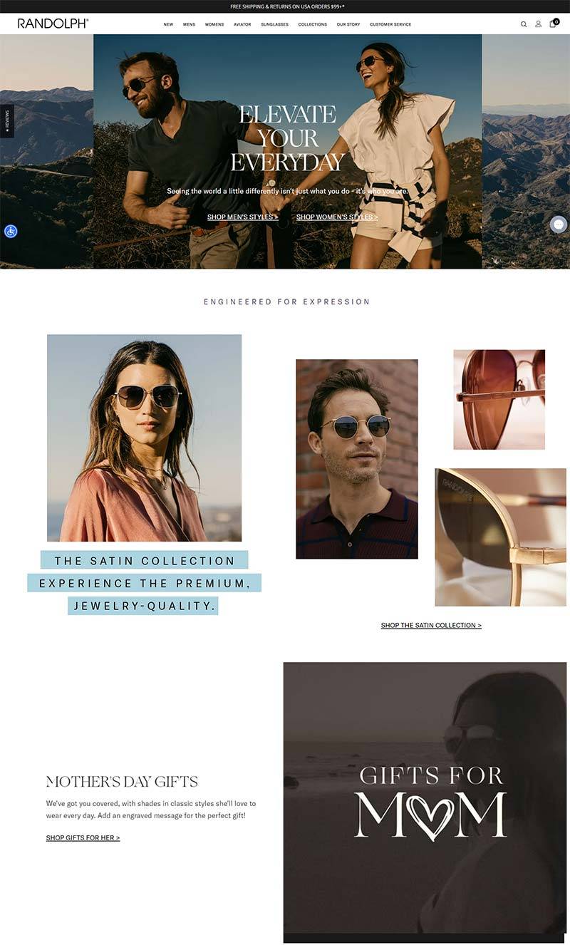 Randolph USA 美国知名太阳镜品牌购物网站