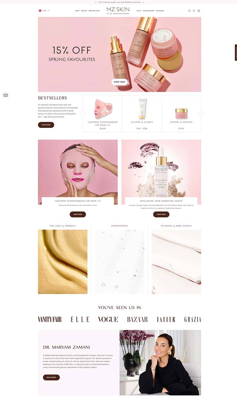 MZ Skin 美国奢华护肤品牌购物网站