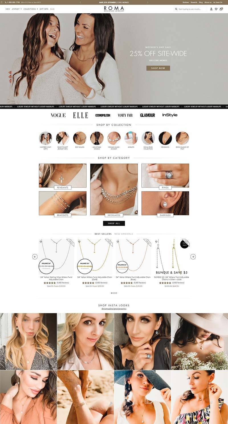 Roma Designer Jewelry 美国时尚珠宝饰品购物网站